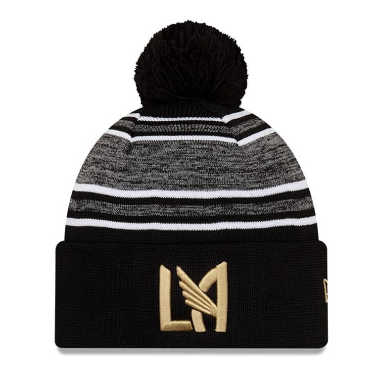 Gorras New Era Beanies Negros - Los Angeles FC Striped Bobble Knit 43876BEWS